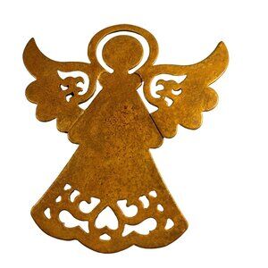 Rustic Angel Ornament Metal Cottage Pennsylvania Dutch Christmas Trivet